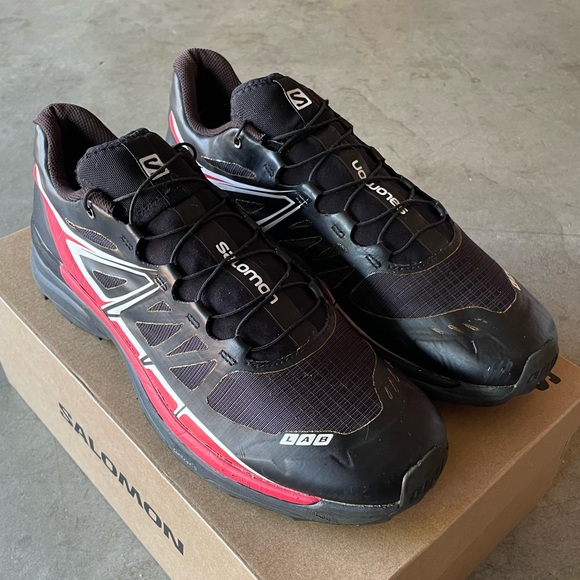 Salomon S-LAB Wings SG Black/Red Trail/Hiking Running Sneakers/Shoes 12.5 Womens - Picture 3 of 10